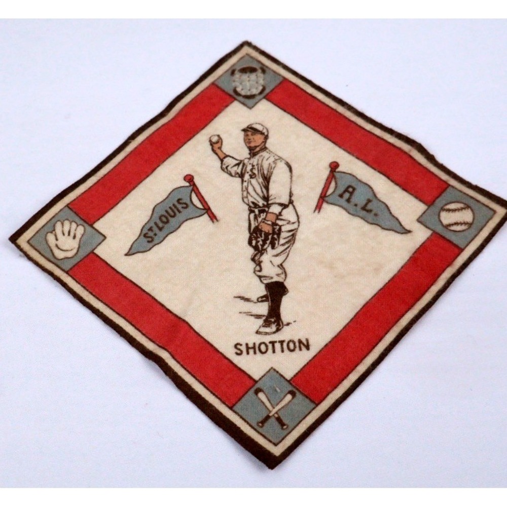 1914 Baseball Players Felt B18 Series Saint‎ Louis Browns BURT SHOTTON White/Red